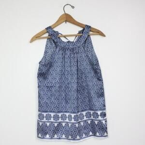 The Limited Tank Top Women's Size XS Blue Printed Shimmer Blouse